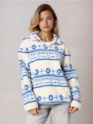 Bluza sherpa ze stójką na zamek - wielobarwny. Bluzy damskie Sinsay, l, bez wzorów, bez kaptura. Za 69.99 zł.