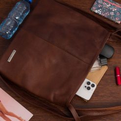 Plecak Torebka Skórzana damska A4 worek Beltimore brązowa U37. Brązowe plecaki damskie bez wzorów. Za 224.90 zł.