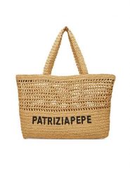 Patrizia Pepe Torebka 2B0119/V039 Beżowy. Brązowe torebki do ręki damskie Patrizia Pepe, bez wzorów, z tworzywa sztucznego, bez dodatków. Za 549.99 zł.