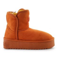 Buty D.Franklin Nordic V.2 Basic Low Orange DFSH371004 pomarańczowe. Brązowe śniegowce i trapery damskie z materiału, przed kolano. Za 380.97 zł.