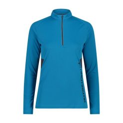 Damski top treningowy z zamkiem błyskawicznym CMP. Niebieskie bluzy sportowe damskie CMP, bez wzorów, bez kaptura. Za 348.00 zł.