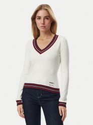 Guess Sweter W6BR89 Z2276 Kremowy Regular Fit. Białe swetry damskie Guess, m, z aplikacjami, z wiskozy, bez kołnierzyka, bez ramiączek, bez kaptura. Za 292.99 zł.