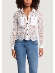 Morgan De Toi Bluzka 251-CIVI Biały Casual Fit. Białe bluzki damskie Morgan De Toi, bez wzorów, casualowe, bez kołnierzyka, bez ramiączek. Za 359.99 zł.