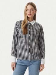 Morgan Koszula 261-CVICHY Czarny Regular Fit. Czarne bluzki damskie Morgan, bez wzorów, z bawełny, bez kołnierzyka, bez ramiączek. Za 279.99 zł.