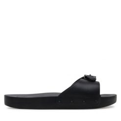 Klapki Scholl. Czarne klapki damskie Scholl, bez wzorów, bez obcasa. Za 119.99 zł.