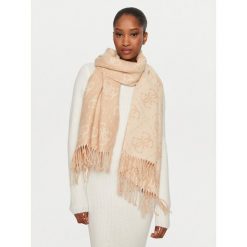 Szalik Guess. Brązowe szaliki i chusty damskie Guess, z aplikacjami. Za 234.99 zł.