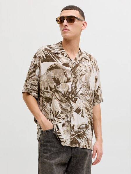 Jack & Jones Koszula Jeff 12288854 Brązowy Relaxed Fit. Brązowe koszule męskie Jack & Jones, l, bez wzorów, z wiskozy, bez kołnierzyka, bez ramiączek. Za 92.99 zł.