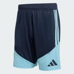 Szorty treningowe Argentyna 26 Tiro. Niebieskie krótkie spodenki sportowe męskie Adidas, l, bez wzorów, z materiału, na fitness i siłownię, climacool (adidas). Za 199.00 zł.