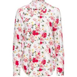 Bluzka w kwiaty bonprix biel wełny w kwiaty. Bluzki damskie marki bonprix. Za 32.99 zł.