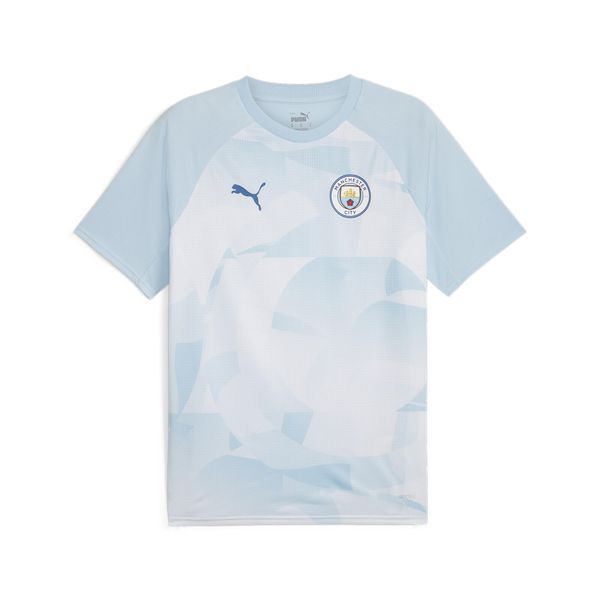 Podkoszulek męskie Puma Mcfc Prematch Ss Jersey. Niebieskie koszulki sportowe męskie Puma, m, bez wzorów, z jersey, bez kołnierzyka, bez ramiączek, do piłki nożnej. Za 290.00 zł.