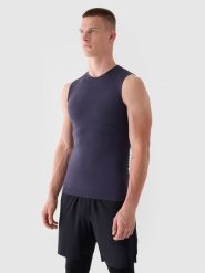 Чоловіча швидковисихаюча безшовна майка tank top для тренувань 4F x Robert Lewandowski - темно-синій. T-shirty męskie 4f, m, bez wzorów, z jersey, bez kołnierzyka. W wyprzedaży za 599.90 zł.