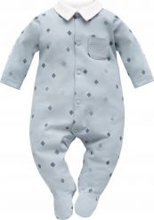 PINOKIO Pajac niemowlęcy niebieski elegancki chrzest Pinokio Charlie 62. Niebieskie śpioszki niemowlęce Pinokio, bez ramiączek. Za 65.22 zł.