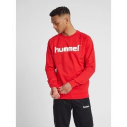 Bluza do piłki ręcznej męska Hummel Cotton Logo. Czerwone bluzy męskie Hummel, m, bez wzorów, z bawełny, bez kaptura. Za 161.50 zł.