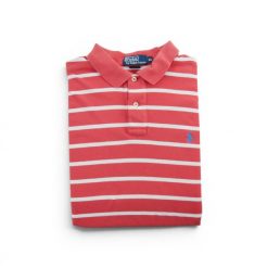 Polo Ralph Lauren koszulka męska z krótkim rękawem. Czerwone koszulki polo męskie Ralph Lauren, l, bez wzorów, z materiału, casualowe, bez ramiączek. Za 85.16 zł.