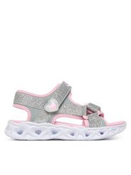 Skechers Sandały S-Lights: Heart Lights Sandal - Sugar Sparks 303114L/SLPK Srebrny. Szare sandały dziewczęce Skechers, z materiału, bez zapięcia. Za 199.99 zł.