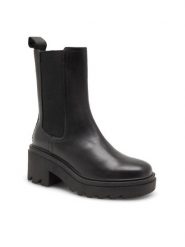 Gino Rossi Botki CIRCE-RST-02G Czarny. Czarne botki damskie Gino Rossi, ze skóry, bez obcasa, na słupku, bez zapięcia. Za 349.99 zł.