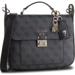 Torebka GUESS - HWSG71 74180 COAL. Czarne torebki do ręki damskie Guess, z aplikacjami, ze skóry ekologicznej. Za 599.00 zł.