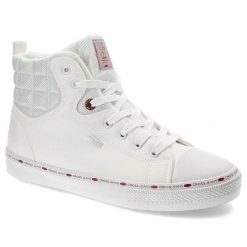 Białe Sneakersy Cross Jeans Ocieplane Buty Damskie. Białe półbuty damskie Cross Jeans, na zimę, z aplikacjami, z jeansu, eleganckie, bez obcasa, bez zapięcia. Za 149.00 zł.