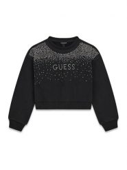 Guess Bluza J6BQ02 K6084 Czarny Relaxed Fit. Czarne bluzy dla dziewczynek Guess, z aplikacjami, z bawełny, bez ramiączek, bez kaptura. Za 214.99 zł.