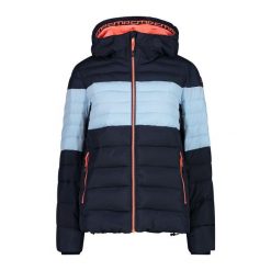 Damska kurtka z kapturem CMP. Czarne kurtki sportowe damskie CMP, l, bez wzorów, z puchu, z kapturem, trekkingowe. Za 329.99 zł.