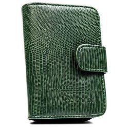 Zielony portfel damski ze skóry ekologicznej z tłoczonym wzorem skóry krokodyla 4U Cavaldi A-030B-BL. Zielone portfele damskie 4U Cavaldi, bez wzorów, ze skóry ekologicznej. Za 29.99 zł.