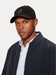 Guess Jeans Czapka z daszkiem M5RZ16 WF8V1 Czarny. Czarne rękawiczki męskie Guess Jeans, z aplikacjami, z bawełny. Za 119.99 zł.