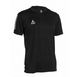 Koszulka piłkarska poliestrowa męska Select PISA czarna. Czarne koszulki sportowe męskie Select, l, bez wzorów, z materiału, bez kołnierzyka, bez ramiączek, do piłki nożnej. Za 101.73 zł.