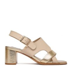 Sandały MEXX. Brązowe sandały damskie Mexx, bez wzorów, bez obcasa, na słupku, bez zapięcia. Za 329.99 zł.