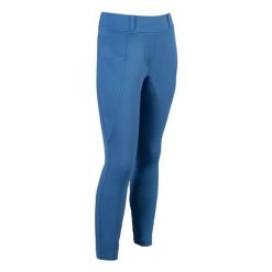 Dziewczęce legginsy jeździeckie z pełną przyczepnością HKM Kids Mia. Niebieskie legginsy dla dziewczynek HKM KIDS, z aplikacjami, z elastanu. Za 236.50 zł.