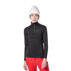 Koszulka termoaktywna Rossignol W Classique 1/2 Zip. Czarne koszulki sportowe damskie Rossignol, xl, bez wzorów, bez kołnierzyka, bez ramiączek, narciarskie. Za 319.99 zł.