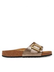 Birkenstock Klapki Catalina Cushion Buckle 1029416 Brązowy. Brązowe klapki damskie Birkenstock, bez wzorów, ze skóry, bez obcasa. Za 399.99 zł.
