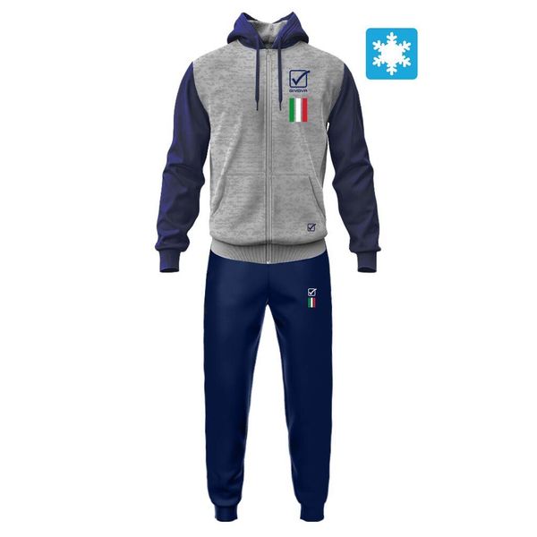 Dres z bluzą z kapturem Givova Italia 100. Brązowe bluzy męskie Givova, m, bez wzorów, z bawełny, z kapturem, na fitness i siłownię. Za 301.99 zł.