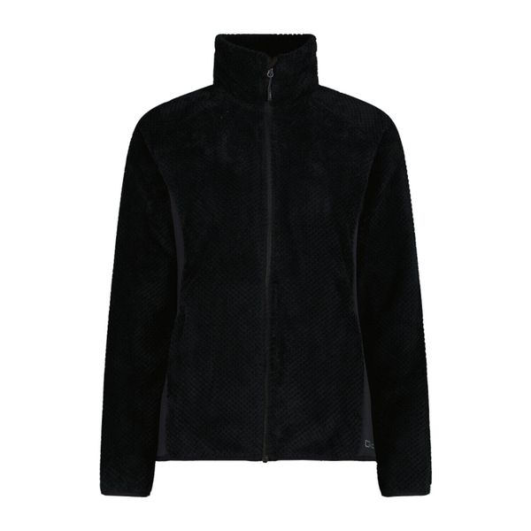 Bluza polarowa damska CMP 35P1566 Jacquard Highloft. Czarne bluzy damskie CMP, bez wzorów, z materiału, bez kaptura. Za 249.99 zł.