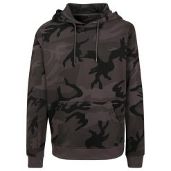 Bluza Z Kapturem Camo Dla Dorosłych Unisex. Zielone bluzy męskie BUILD YOUR BRAND, m, bez wzorów, z kapturem. Za 195.99 zł.