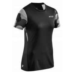 Koszulka sportowa z krótkim rękawem CEP Camocloud damska. Czarne koszulki sportowe damskie CEP, s, bez wzorów, z tkaniny, bez kołnierzyka, bez ramiączek, na fitness i siłownię. Za 199.00 zł.