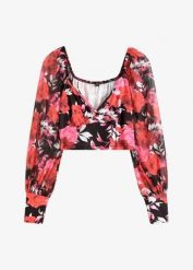 Top o skróconej długości. Czarne bluzki damskie bonprix, bez wzorów, eleganckie, bez kołnierzyka, bez ramiączek. Za 49.99 zł.