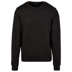 Bluza Unisex Premium Crew Neck Dla Dorosłych. Czarne bluzy męskie BUILD YOUR BRAND, m, bez wzorów, bez kaptura. Za 158.99 zł.