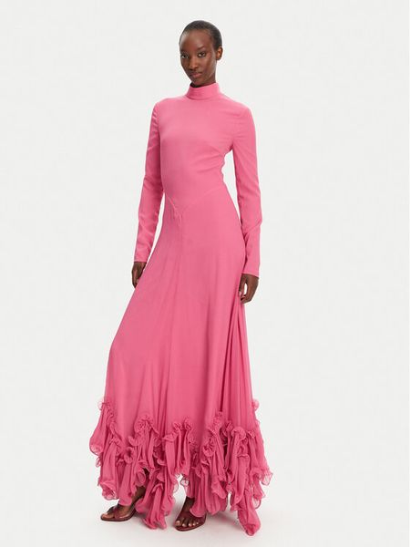 ROTATE Sukienka wieczorowa 113977504 Różowy Regular Fit. Czerwone sukienki damskie ROTATE, bez wzorów, z syntetyku, wizytowe, bez kołnierzyka, bez ramiączek. Za 849.99 zł.