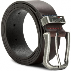 Pasek Męski TOMMY JEANS - Tjm Metal Loop Belt 4.0 AM0AM03286 100 041. Brązowe paski damskie Tommy Jeans, w paski, z jeansu. W wyprzedaży za 159.00 zł.