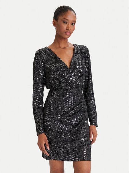 DKNY Sukienka koktajlowa DD5IZ632 Czarny Slim Fit. Czarne sukienki damskie DKNY, bez wzorów, z syntetyku, wizytowe, bez kołnierzyka, bez ramiączek. Za 749.99 zł.