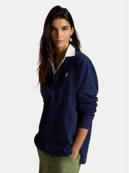 Polo Ralph Lauren Sweter 211B17797001 Granatowy Regular Fit. Niebieskie swetry damskie Polo Ralph Lauren, l, bez wzorów, z bawełny, bez kołnierzyka, bez ramiączek, bez kaptura. Za 859.99 zł.