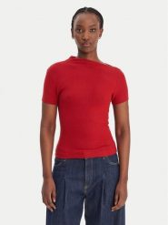 Guess Bluzka W6RP16 KD012 Czerwony Regular Fit. Czerwone koszule damskie Guess, xxl, z aplikacjami, z syntetyku, bez kołnierzyka, bez ramiączek. Za 219.99 zł.