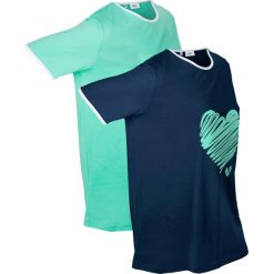 Długi shirt sportowy (2 szt.), krótki rękaw. Białe koszulki sportowe damskie bonprix, bez wzorów, bez kołnierzyka, bez ramiączek. Za 87.99 zł.
