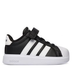 Sneakersy adidas. Czarne trampki i tenisówki chłopięce Adidas, bez wzorów, bez zapięcia. Za 179.99 zł.