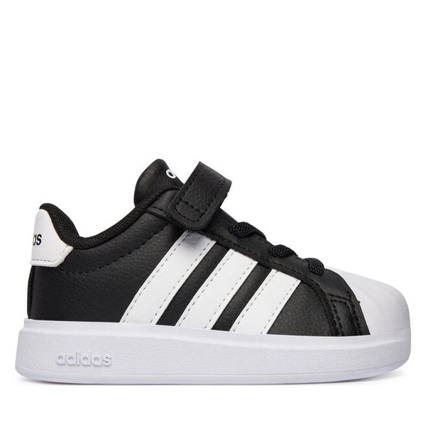 Sneakersy adidas. Czarne trampki i tenisówki chłopięce Adidas, bez wzorów, bez zapięcia. Za 145.99 zł.