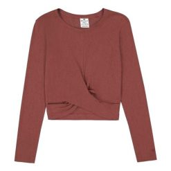 Koszulka Damska Z Zawijanym Przodem. Brązowe koszulki sportowe damskie Champion, bez wzorów, bez kołnierzyka, bez ramiączek, trekkingowe. Za 83.99 zł.