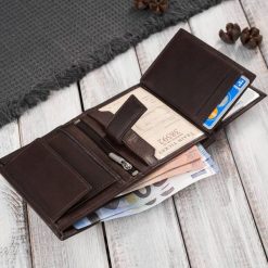 Paolo Peruzzi Portfel męski skórzany mały brązowy klasyczny AY-09-BR. Brązowe portfele męskie Paolo Peruzzi, bez wzorów. Za 96.58 zł.