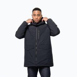 Kurtka męska Jack Wolfskin Koenigsbau Parka. Niebieskie kurtki męskie Jack Wolfskin, m, bez wzorów, sportowe, bez kaptura. Za 1,199.00 zł.