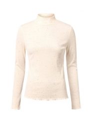 Opus koszulka z długim rękawem - Suhanna curly Kobiety biały|beżowy, 44. Białe t-shirty damskie Opus, bez wzorów, prążkowane, bez kołnierzyka. Za 139.95 zł.
