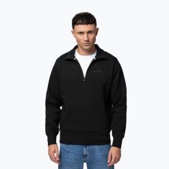 Bluza męska Pitbull Sampson HZ. Czarne bluzy sportowe męskie PITBULL, l, bez wzorów, z bawełny, bez kaptura, na fitness i siłownię. Za 239.99 zł.